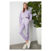 Trendyol Lilac Printed 100% Organic Cotton Basic Jogger Knitted Sweatpants