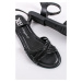 Černé nízké sandály 142775