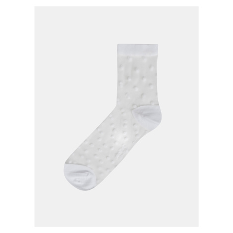 Bílé dámské puntíkované silonkové ponožky Bellinda TRENDY SOCKS