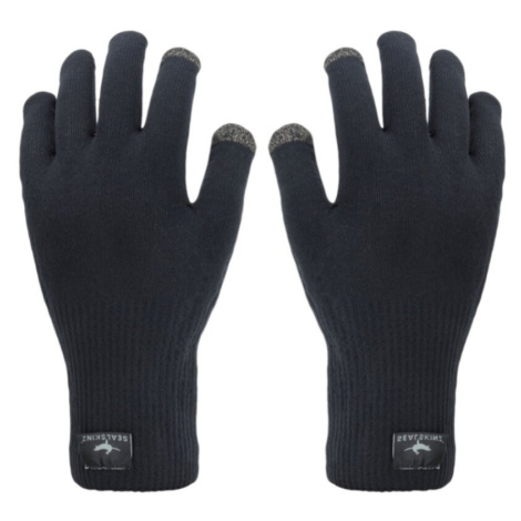 Sealskinz Waterproof All Weather Ultra Grip Knitted Glove Black Cyklistické rukavice