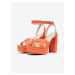 Oranžové dámské sandály na podpatku ONLY Autum