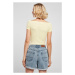 Ladies Off Shoulder Rib Tee - softyellow