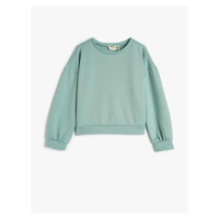 Koton 4WKG10330AK Cotton Girls' Sweatshirt BLUE