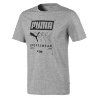 Puma BOX PUMA TEE Pánské sportovní triko, šedá, velikost