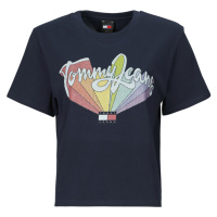 Tommy Jeans TJW BXY RAINBOW FLAG TEE Tmavě modrá