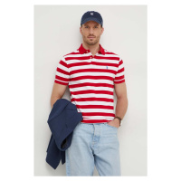 Bavlněné polo tričko Polo Ralph Lauren červená barva