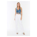 Trendyol White High Waist 90's Wide Leg Jeans with Tassels