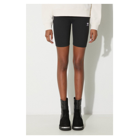 Kraťasy adidas Originals Essentials Short Leggings dámské, černá barva, hladké, high waist, HZ72
