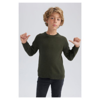 DEFACTO Boy's Crew Neck Cotton Sweater