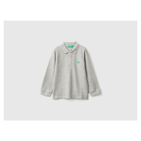 Benetton, Long Sleeve Polo In Organic Cotton United Colors of Benetton