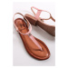 Růžové nízké sandály 5-28107