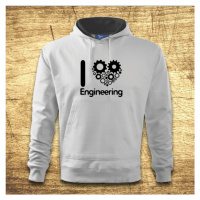 Mikina s kapucňou s motívom I love engineering