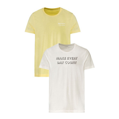 LIVERGY® Pánské triko, 2 kusy (žlutá/bílá)