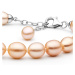 Gaura Pearls Perlový náramek Robie - řiční perla, stříbro 925/1000 FCP48-B 18 cm (XS) Růžová