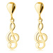 Náušnice ze 14K zlata - hudební motiv, houslový klíč, slzička, hladký a lesklý povrch