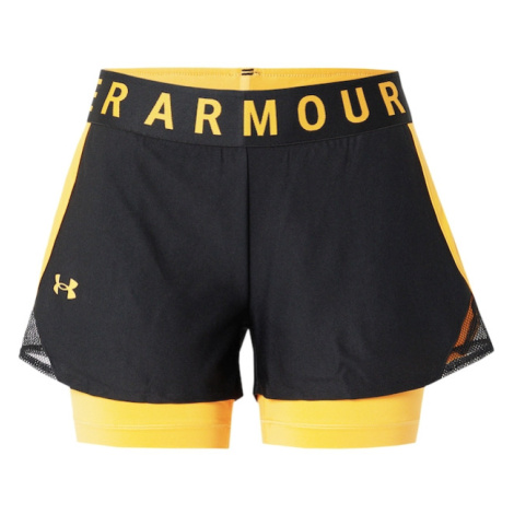 UNDER ARMOUR Sportovní kalhoty žlutá / černá