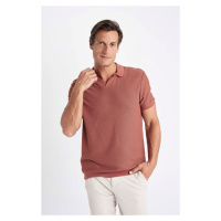 DEFACTO Regular Fit Short Sleeve Knit Look Polo T-Shirt