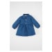 DEFACTO Baby Girl Polo Neck Long Sleeve Half Button Jean Dress