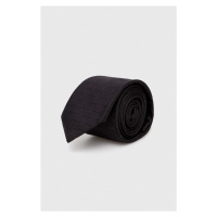 Hedvábná kravata HUGO černá barva, 50494277