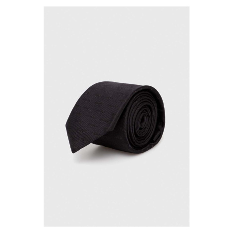 Hedvábná kravata HUGO černá barva, 50494277 Hugo Boss