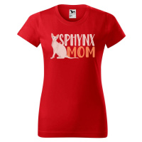 DOBRÝ TRIKO Dámské tričko s potiskem Sphynx mom Barva: Červená