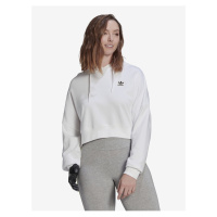 Bílá dámská cropped mikina s kapucí adidas Originals - Dámské