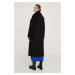 Vlněný kabát Answear Lab černá barva, přechodný, oversize