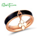 Stříbrný barevný prsten s přívěskem ve tvaru květiny FanTurra