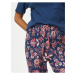 Růžovo-modré dámské květované pyžamo Marks & Spencer