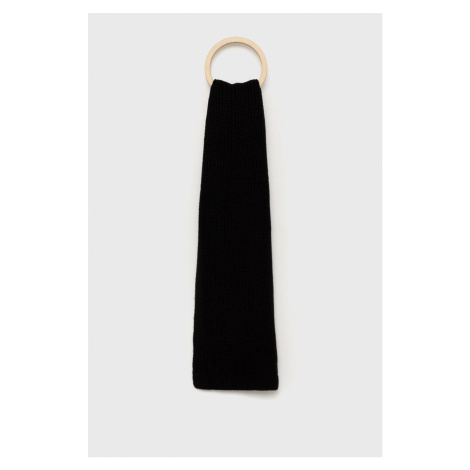 Šátek z vlněné směsi Trussardi černá barva, hladký