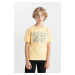 DEFACTO Boy's Crew Neck Printed Short Sleeve T-Shirt