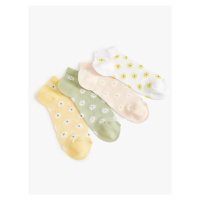 Koton Floral Set of 4 Booties and Socks, Multicolored