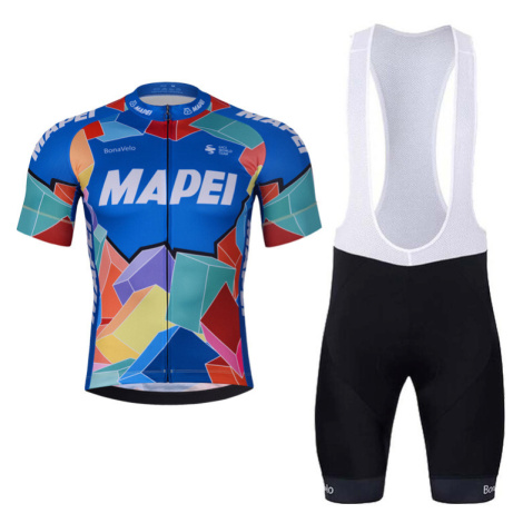 BONAVELO Cyklistický krátký dres a krátké kalhoty - MAPEI - modrá/černá
