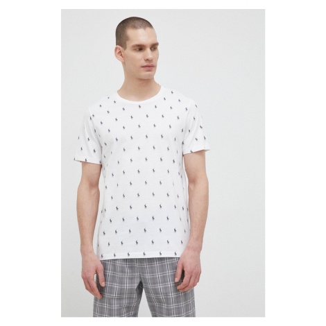 Bavlněné pyžamové tričko Polo Ralph Lauren bílá barva, 714899612