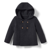 Dětský pletený kabátek, tmavě šedý s melírem , vel.  0–2 měsíce