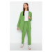 Trendyol Green Hooded Zippered Cardigan- Trousers Woven Two Piece Set
