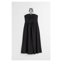 H & M - Žebrované šaty halterneck - černá