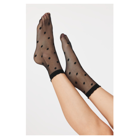 Silonové ponožky s puntíky uni MONA