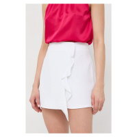 Sukně Armani Exchange bílá barva, mini, áčková