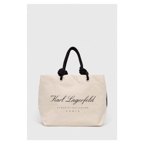 Plážová taška Karl Lagerfeld béžová barva