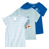 lupilu® Dívčí triko, 3 kusy (pruhy / modrá / světle modrá)