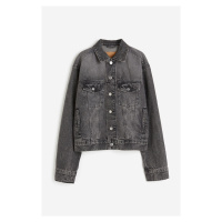H & M - Krátká džínová bunda - černá