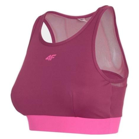 4F-SPORTS BRA-H4Z20-STAD011-60S-BURGUNDY Růžová