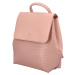 Dámský koženkový batůžek s proplétáním Santorin, růžová