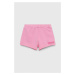 Dětské bavlněné šortky Guess růžová barva, hladké