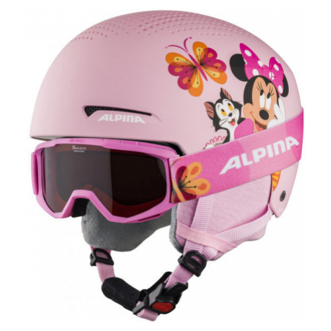 Alpina Sports ZUPO DISNEY SET Dětská lyžařská helma a brýle, růžová, velikost