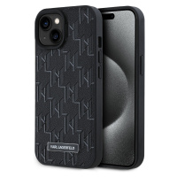 PU Leather Monogram Metal Logo Magsafe Zadní Kryt pro iPhone 15 Black Karl Lagerfeld