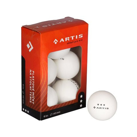 Artis 3 hvězdy míčky na stolní tenis bílá 6 ks