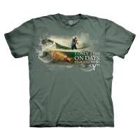 Pánské batikované triko The Mountain - Rybařím každý den - zelené