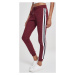 Dámské tepláky Urban Classics Ladies College Contrast Sweatpants - vínové s bílými proužky